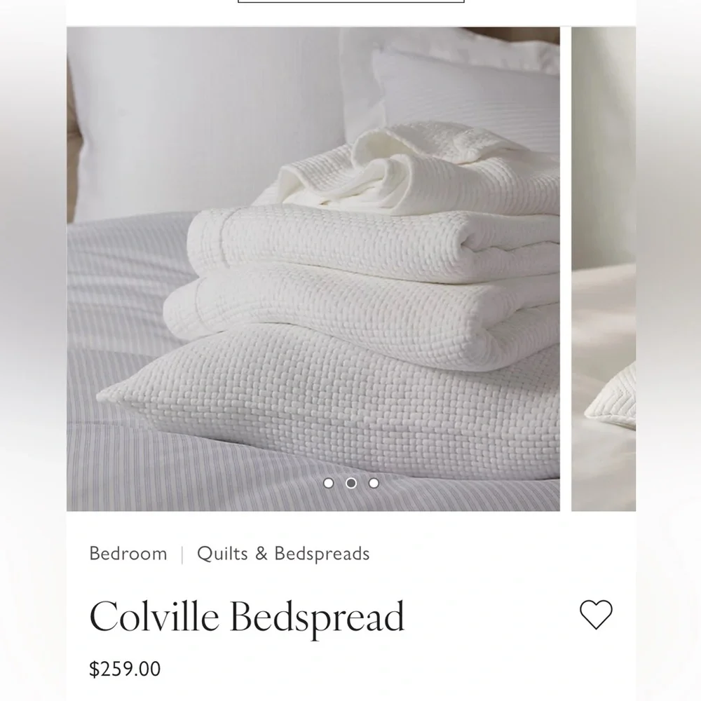 The White Company NIB King Colville Bedspread